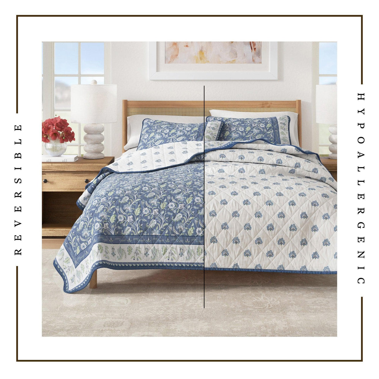 Indira Floral Boho Printed Cotton Quilt Set