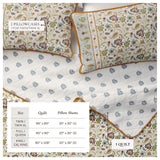 Indira Floral Boho Printed Cotton Quilt Set