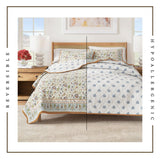 Indira Floral Boho Printed Cotton Quilt Set