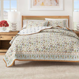 Indira Floral Boho Printed Cotton Quilt Set