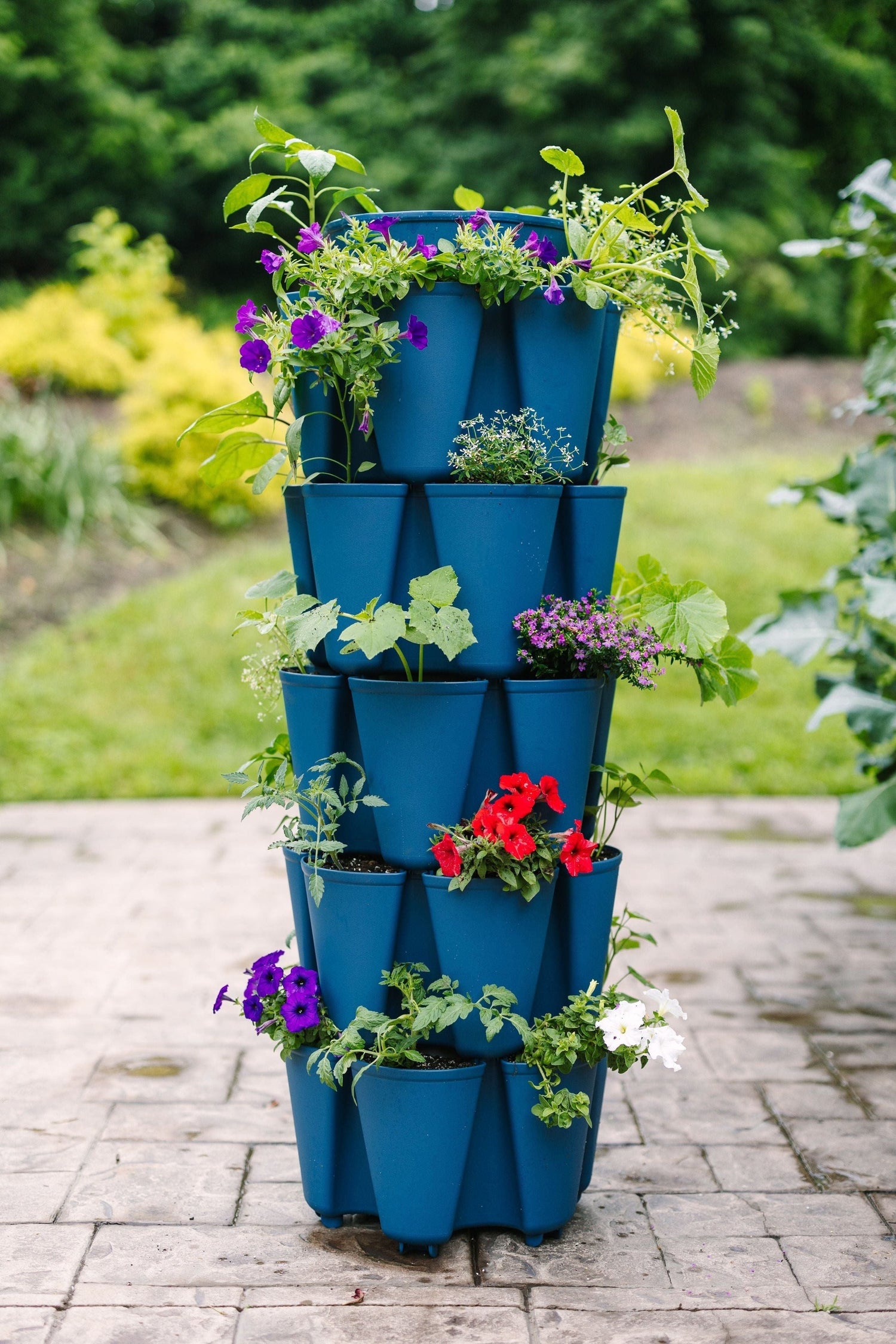huge pot planter 5 Tier GreenStalk Garden Original Vertical Planter - Basic Texture Evergreen