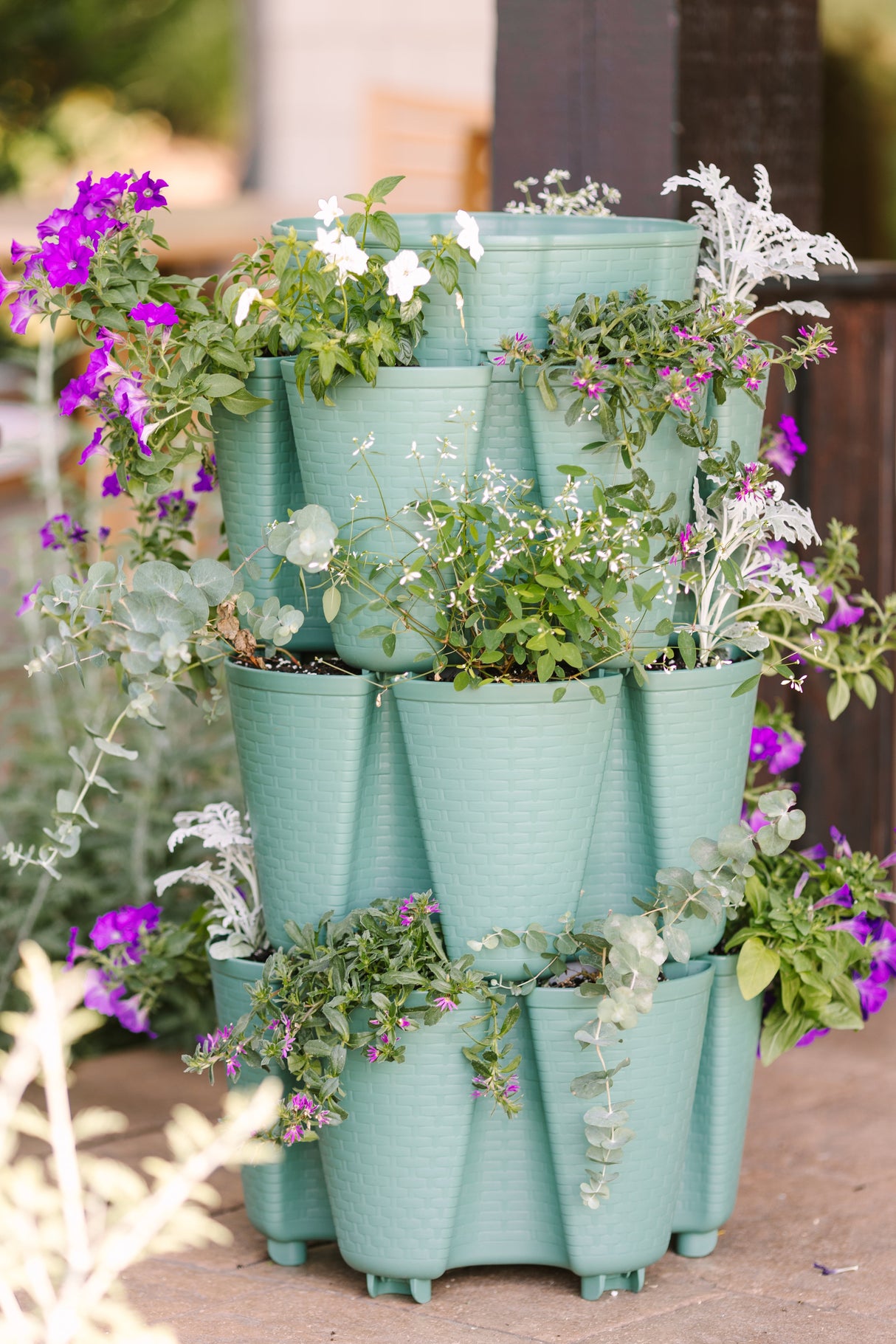 3 Tier GreenStalk Garden Original Vertical Planter - Basket Weave Texture