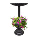 Ornate Round Cast Aluminum Metal 35-in Bird Bath Planter Vase Combo