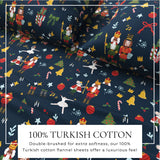 4-Piece Turkish Cotton Christmas Flannel Sheet - Whittaker Collection