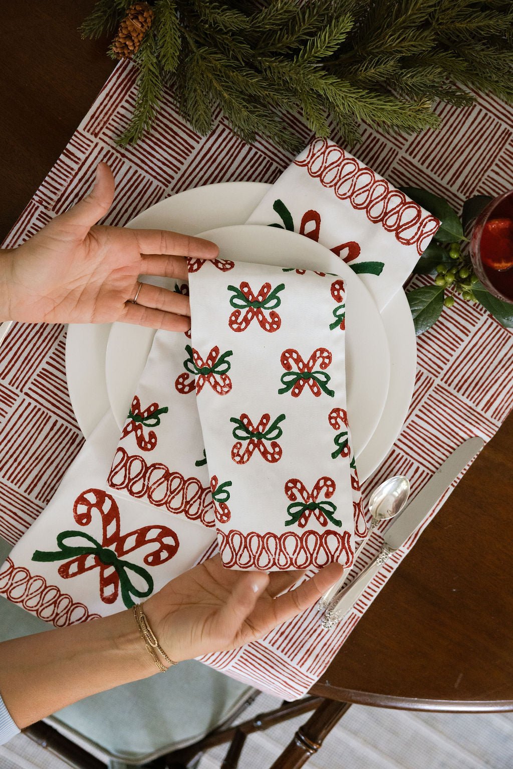 Table Runner — Red Stripe, 100% Cotton