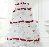 Hand Felted Wool Christmas Garland and Bunting - Red, Maroon, and Cream Balls - 6' Arcadia Home