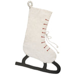 Ice Skate Hand Felted Wool Cream Christmas Stocking Skate Arcadia Home