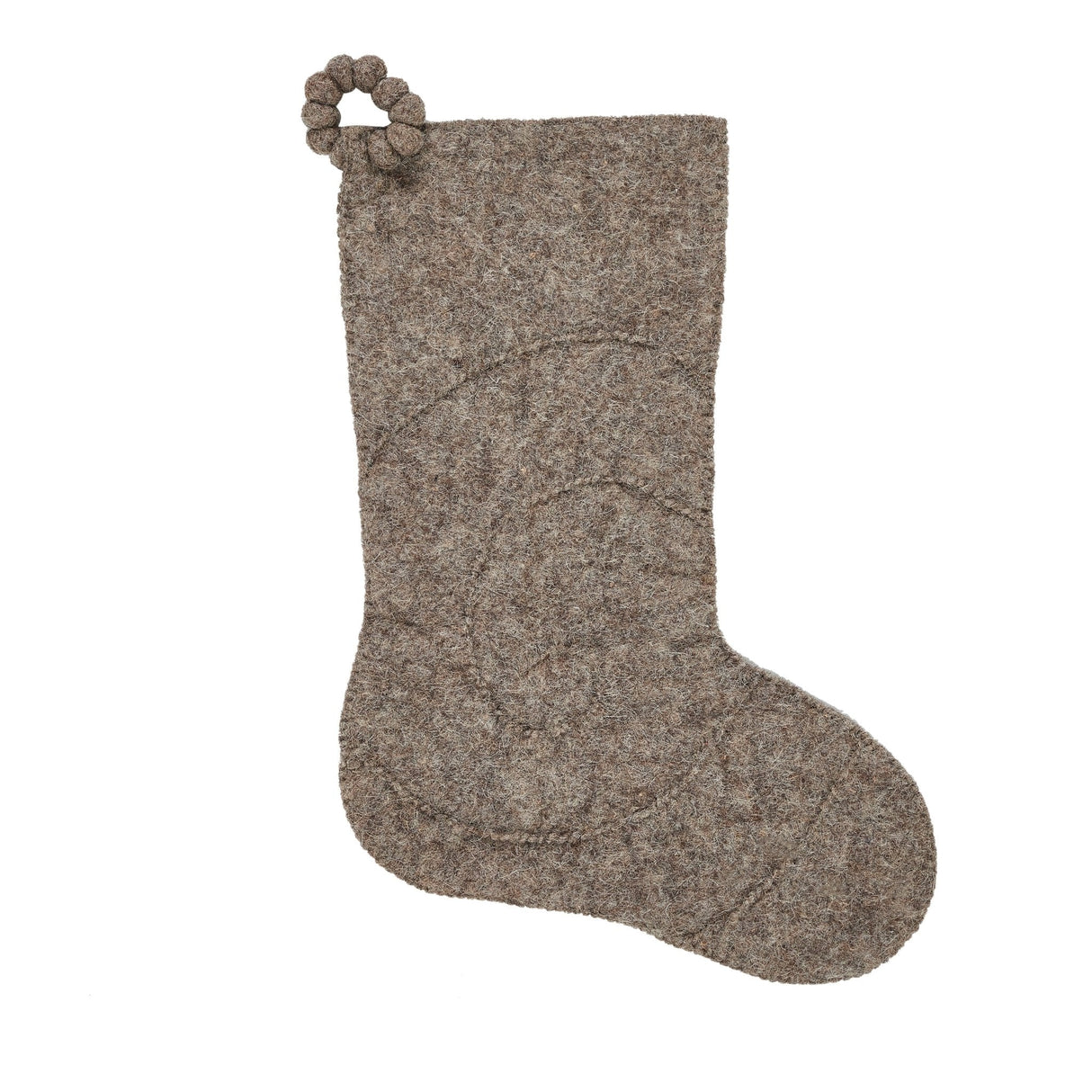 Hand Felted Wool Christmas Stocking - Spiral Grey Arcadia Home