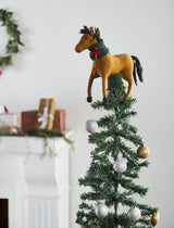 Hand Felted Wool Horse Wreath Christmas Tree Topper Arcadia Home