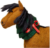 Hand Felted Wool Horse Wreath Christmas Tree Topper Arcadia Home