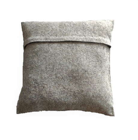 Hand Felted Wool Pillow - Cream Moose Silhouette Gray - 20"