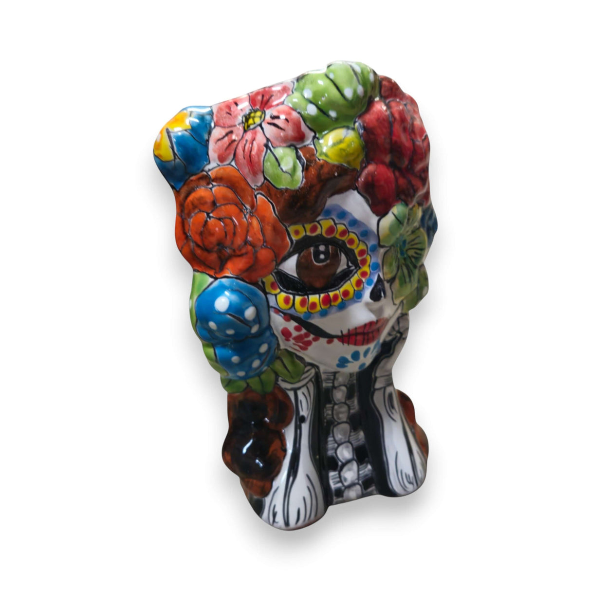 Colorful Talavera Skull Planter
