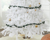 Handmade Christmas Garland and Bunting - Cream Velvet Balls and Felt Mistletoe - 6' Arcadia Home