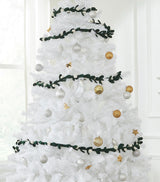 Handmade Christmas Garland and Bunting - Cream Velvet Balls and Felt Mistletoe - 6' Arcadia Home