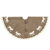 Handmade Horses Gray Felt Christmas Tree Skirt 60" Arcadia Home