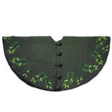 Handmade Green Leaves Felt Christmas Tree Skirt 60" Arcadia Home