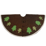 Handmade Rustic Trees Brown Felt Christmas Tree Skirt 60" Arcadia Home