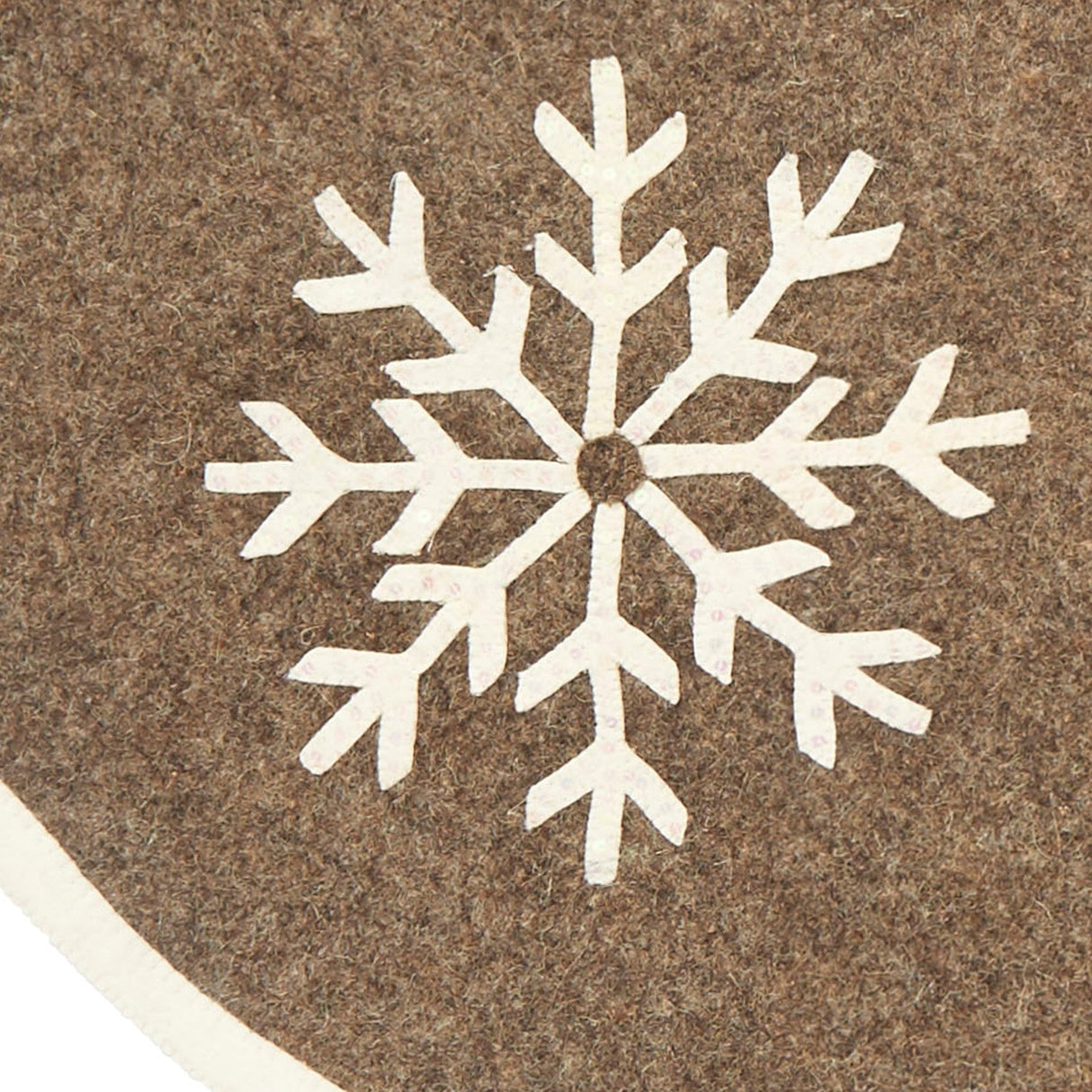 Handmade Snowflakes Gray Christmas Tree Skirt Felt - 60" Arcadia Home