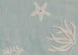 Handmade Seashells Light Blue Cotton Christmas Tree Skirt 60" Arcadia Home