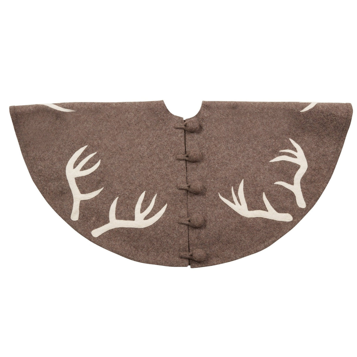 Handmade Felt Antlers Gray Christmas Tree Skirt 60" / 72" Arcadia Home
