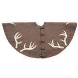 Handmade Felt Antlers Gray Christmas Tree Skirt 60" / 72" Arcadia Home