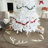 Handmade Felt Antlers Gray Christmas Tree Skirt 60" / 72" Arcadia Home