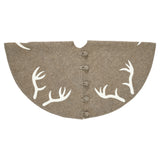 Handmade Felt Antlers Gray Christmas Tree Skirt 60" / 72" Arcadia Home