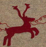 Gray Hand Felted Wool Christmas Table Runner - Reindeer and Sleigh - 16"x44" Arcadia Home