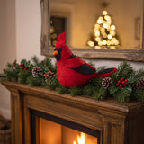 Handmade Hand Felted Wool Christmas Tree Topper - Cardinal