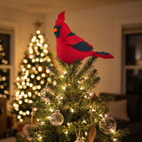 Handmade Hand Felted Wool Christmas Tree Topper - Cardinal