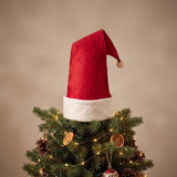 Handmade Hand Felted Wool Christmas Tree Topper - Santa Hat