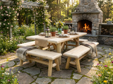 Handmade Rustic Outdoor Picnic Table