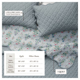 Katrin Floral Print & Scallopeded Edge Cotton Quilt Set