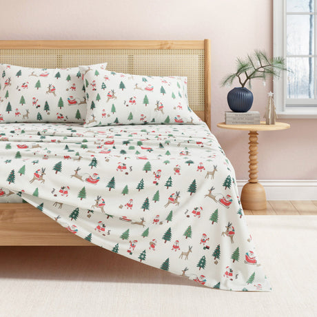 4-Piece Turkish Cotton Christmas Flannel Sheet - Whittaker Collection