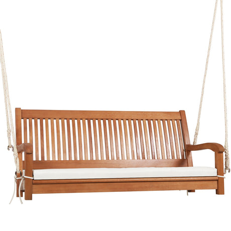 Wood Porch Swing Bench with Cushion