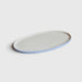 Handmade Porcelain Oval Serving Platter. Forget-me-not/Chocolate
