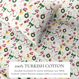 4-Piece Turkish Cotton Christmas Flannel Sheet - Whittaker Collection