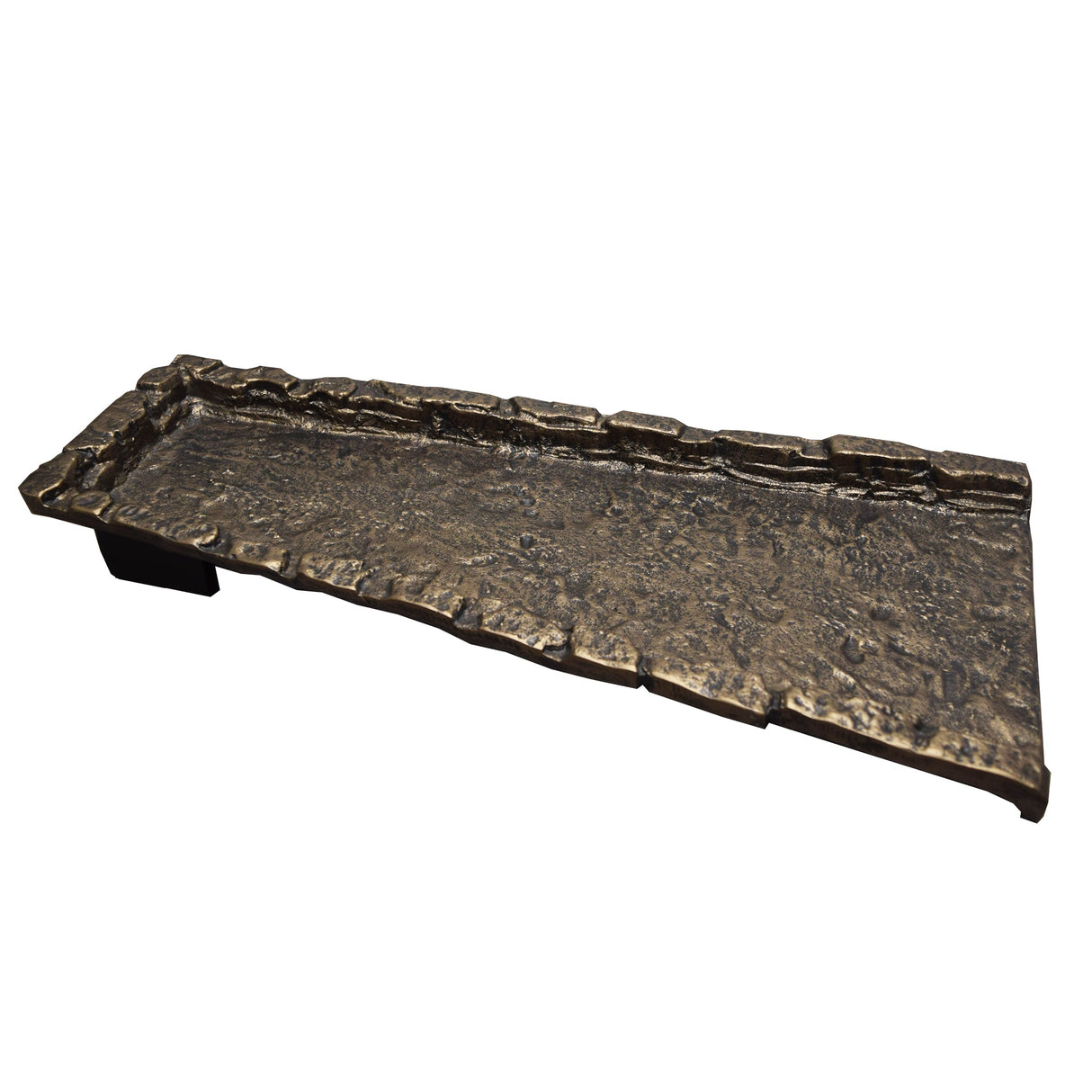 Bronze Stone Rock 24-in Cast Aluminum Downspout Gutter Splash Block