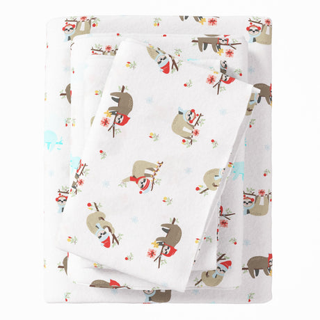 4-Piece Turkish Cotton Christmas Flannel Sheet - Whittaker Collection