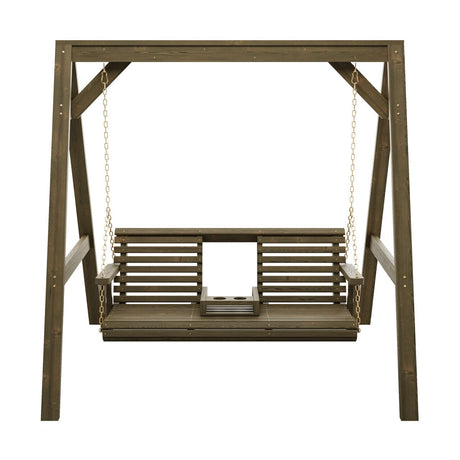 Amish Casual Console Porch Swing with A-Frame Stand