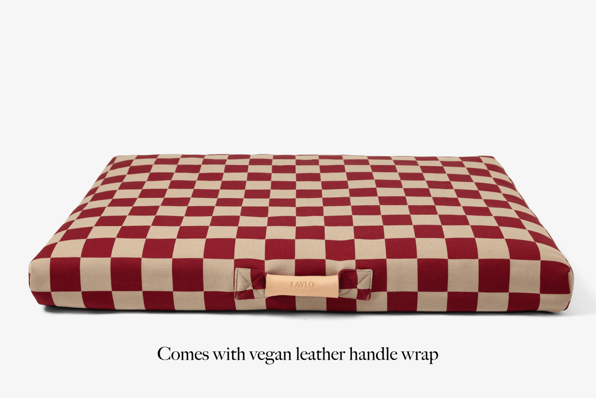 Red Checker | Dog Bed with Cover