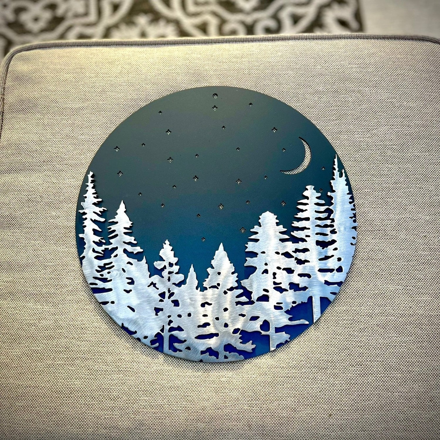 Layered Pine Forest Under the Stars - Wall Art
