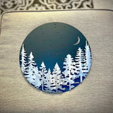 Layered Pine Forest Under the Stars - Wall Art