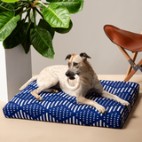 Blue Bogolan | Boho Dog Bed or Bed Cover