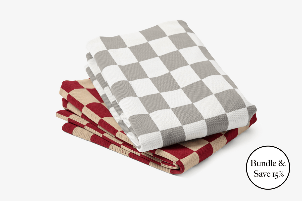 Gray Checker | Dog Bed or Bed Cover