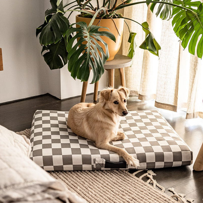 Gray Checker | Dog Bed or Bed Cover