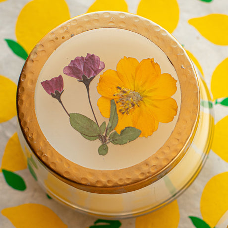 Accent Pressed Floral Candle - Lemon Blossom