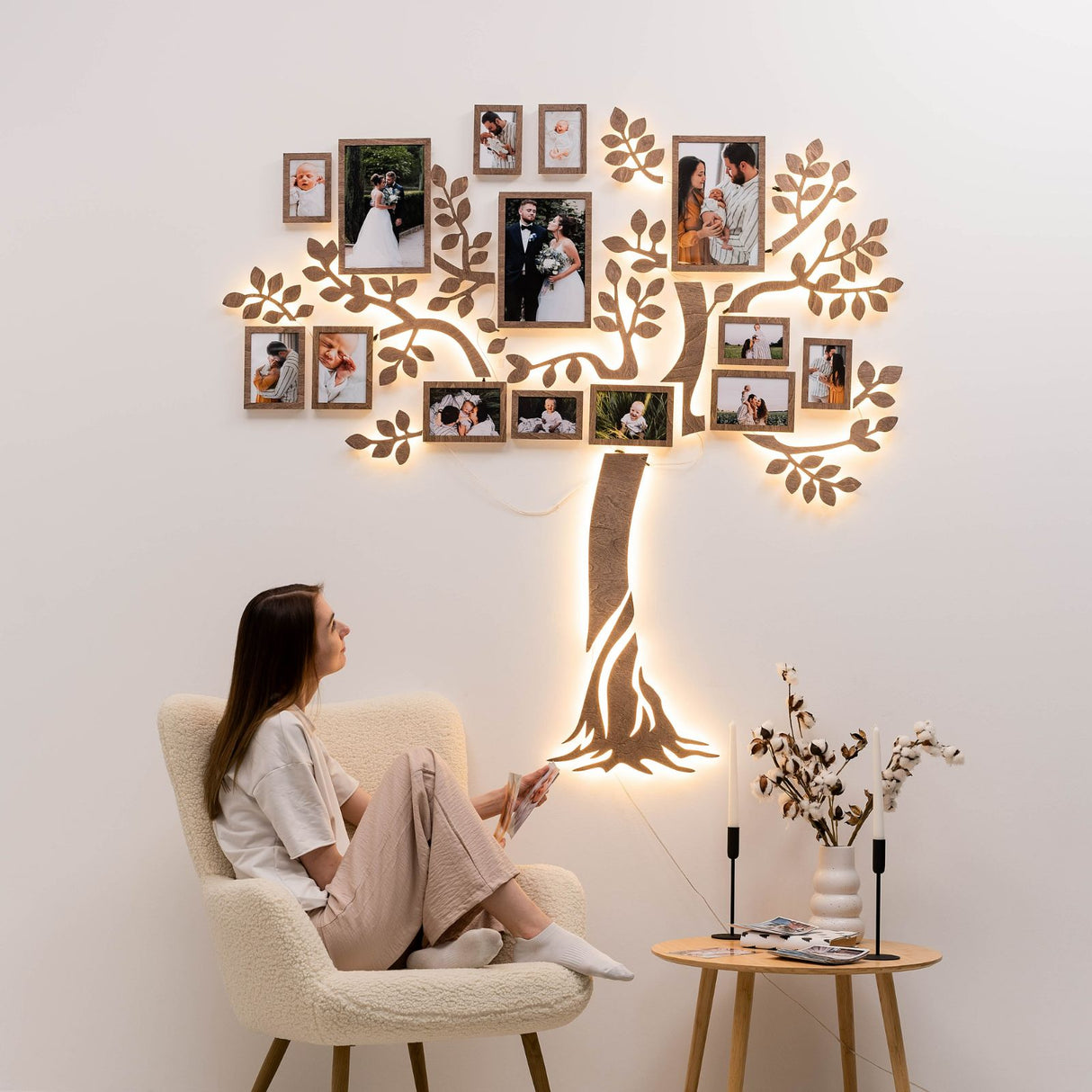 Wooden LED Family Tree - Starlight