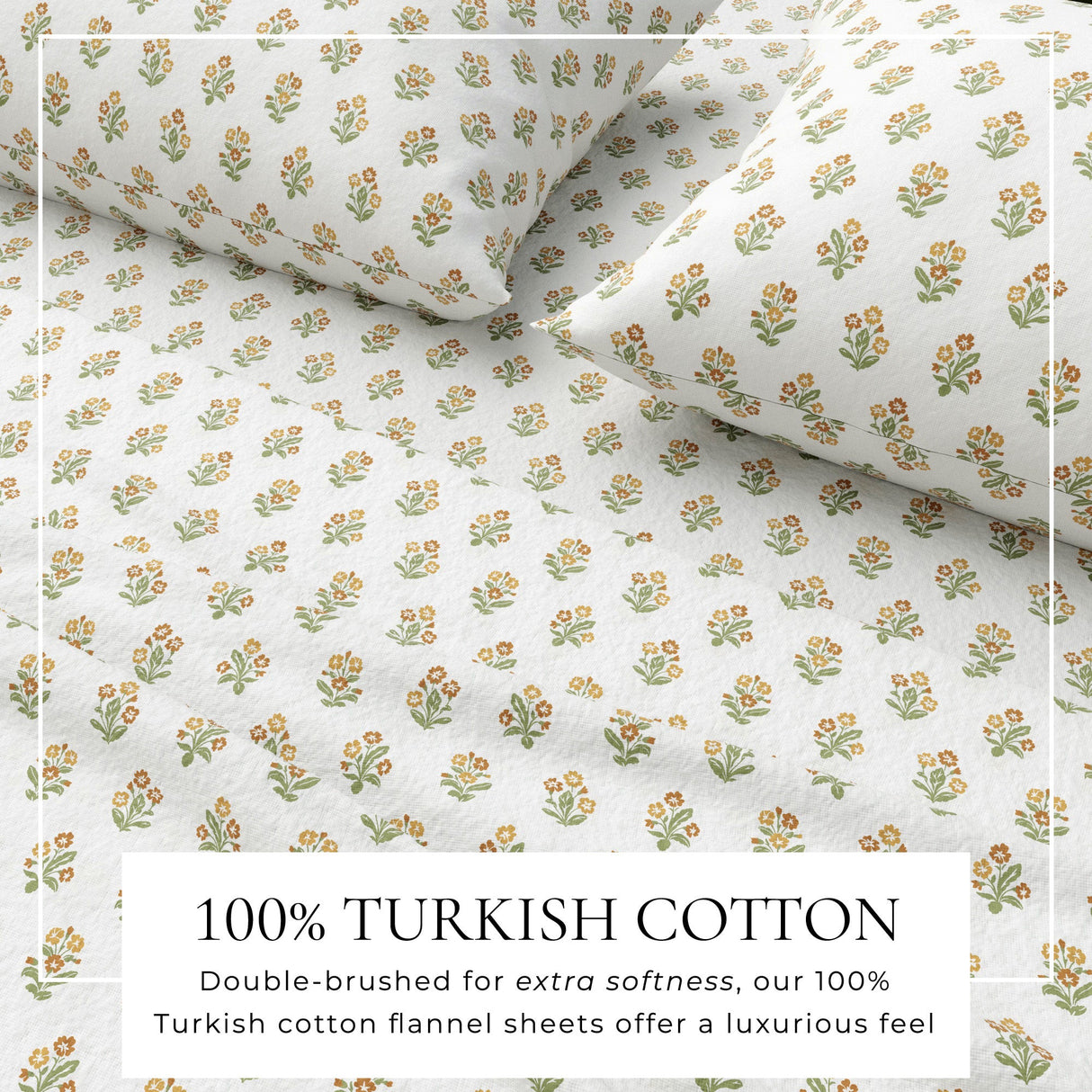 Turkish Cotton Flannel Sheet Set - Winter Floral Collection