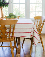Red Stripe Linen Tablecloth